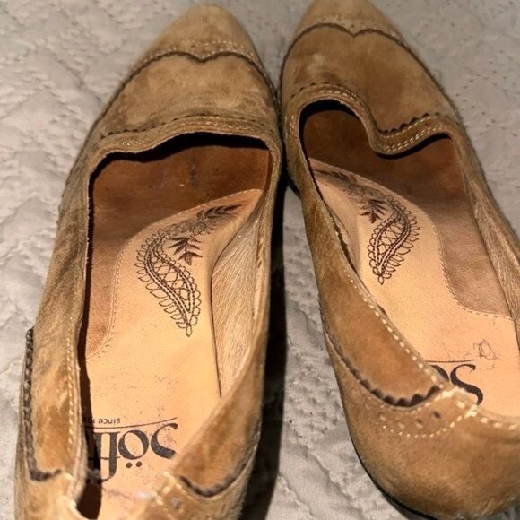 Vintage Sofft Brown Suede Heeled Loafers Womens Size 7 - Picture 7 of 7